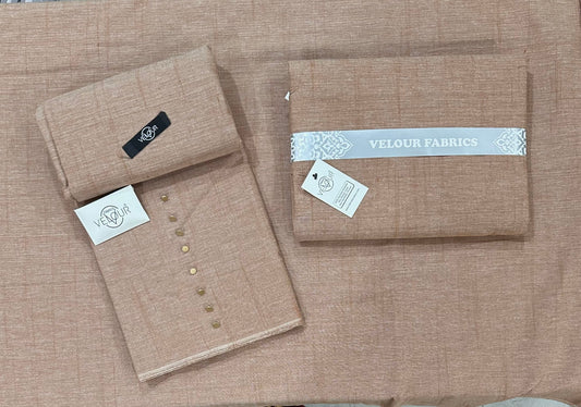 SLUB WINTER KAMALIA KHADDAR- BEIGE