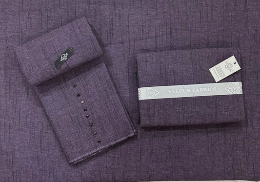 SLUB WINTER KAMALIA KHADDAR- DEEP PLUM