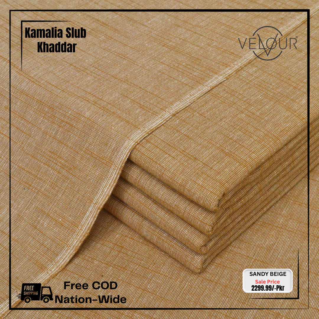 SLUB WINTER KAMALIA KHADDAR- SANDY BEIGE
