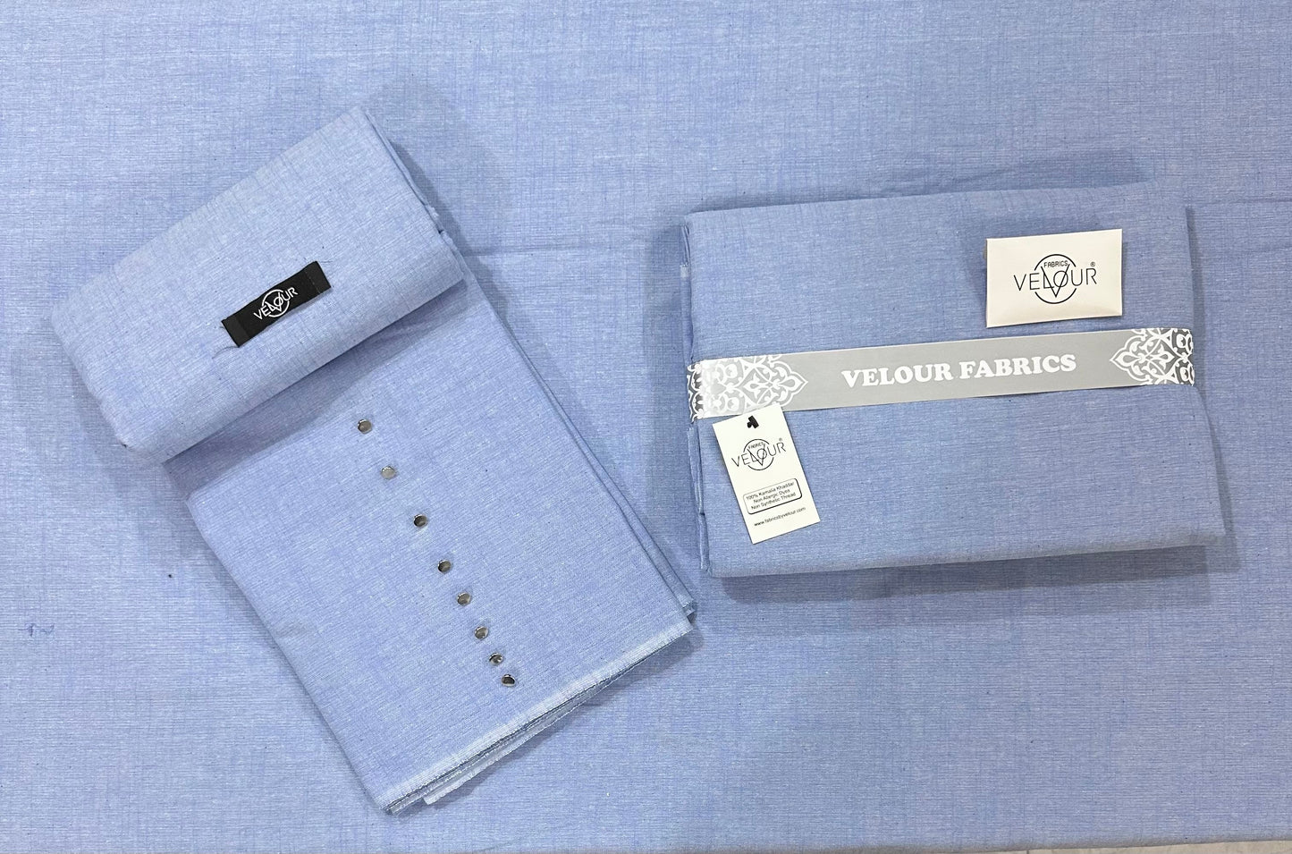 SLUB WINTER KAMALIA KHADDAR- SKY BLUE