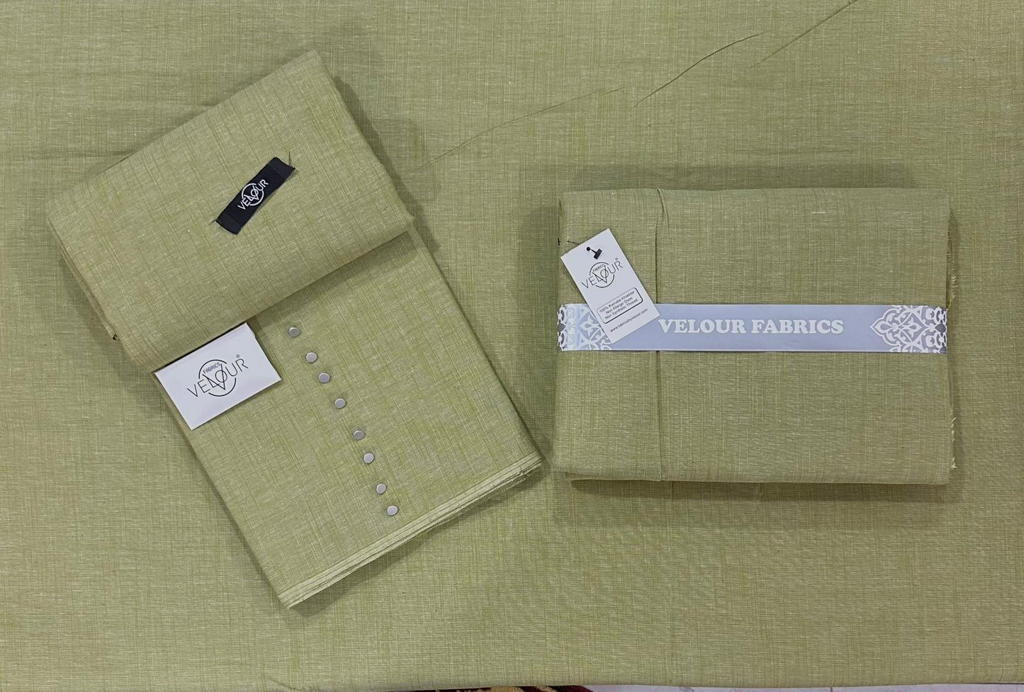 SLUB WINTER KAMALIA KHADDAR- LIME GREEN