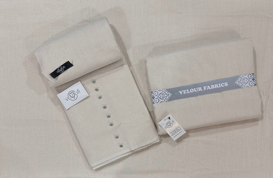 SLUB WINTER KAMALIA KHADDAR- CREAM