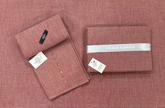 SLUB WINTER KAMALIA KHADDAR- REDDISH BROWN