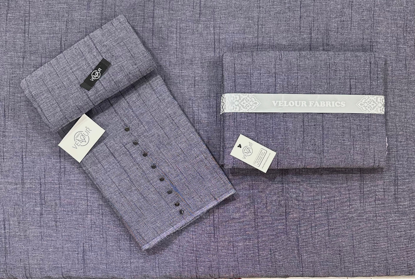 SLUB WINTER KAMALIA KHADDAR- PURPLE GREY
