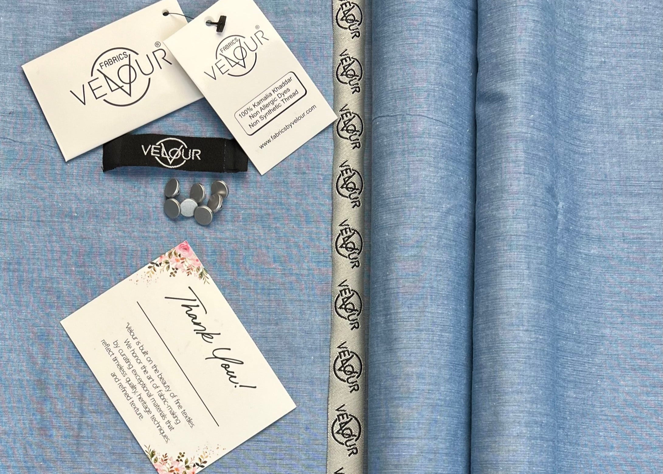 SUMMER SET KHADDAR- SKY BLUE