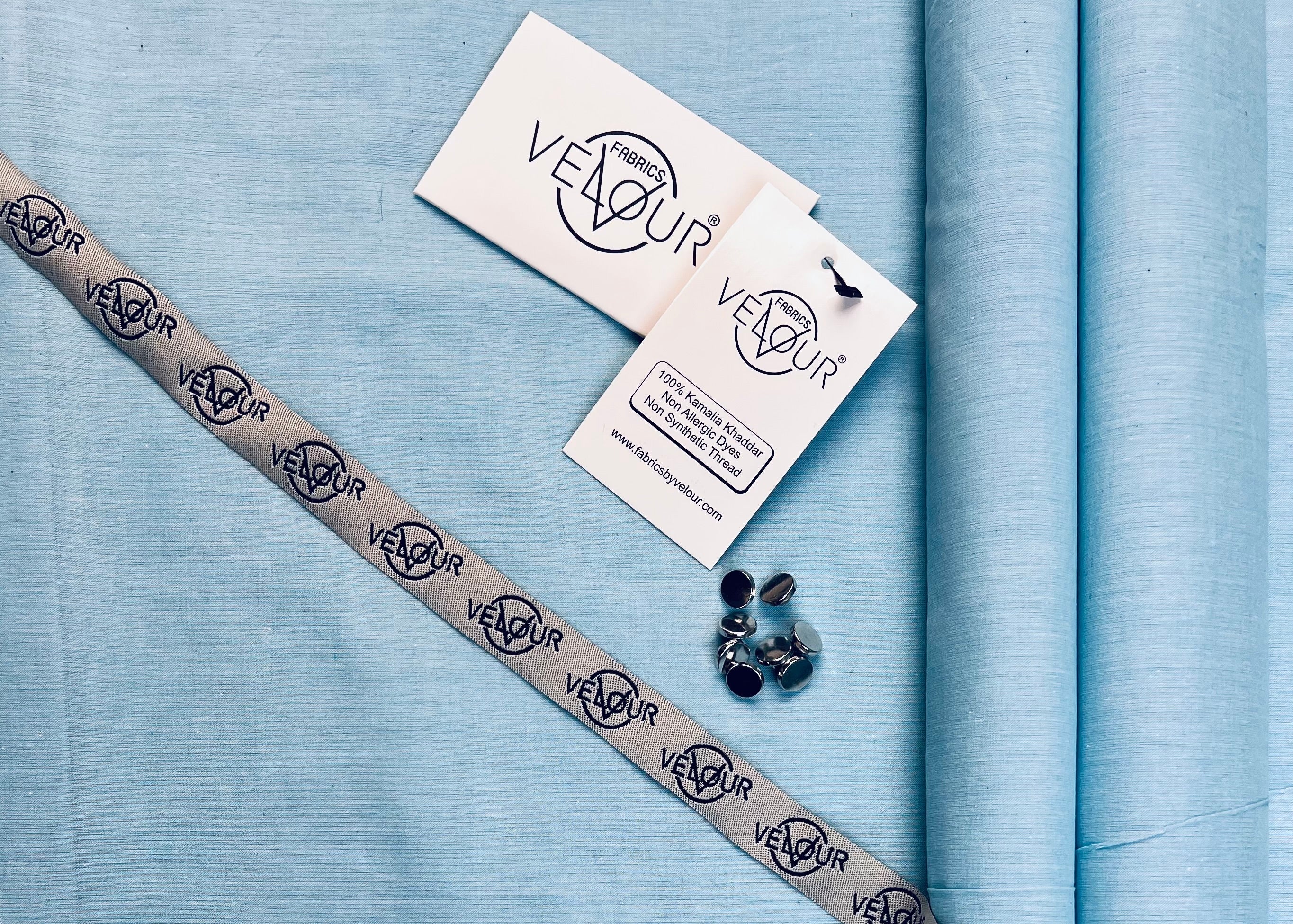 SUMMER SET KHADDAR- ICE BLUE