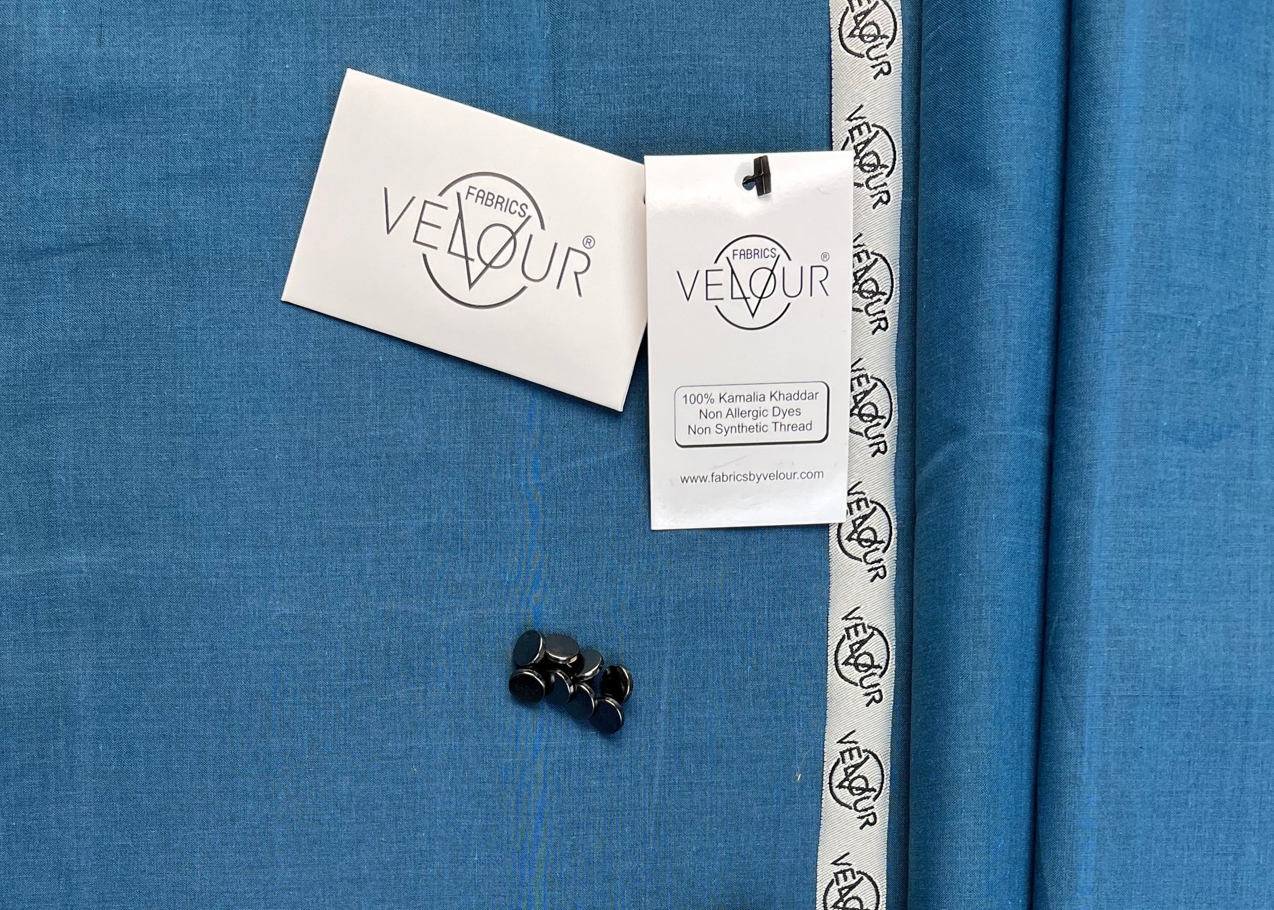 OBSIDIANS SUMMER KHADDAR- TEAL BLUE