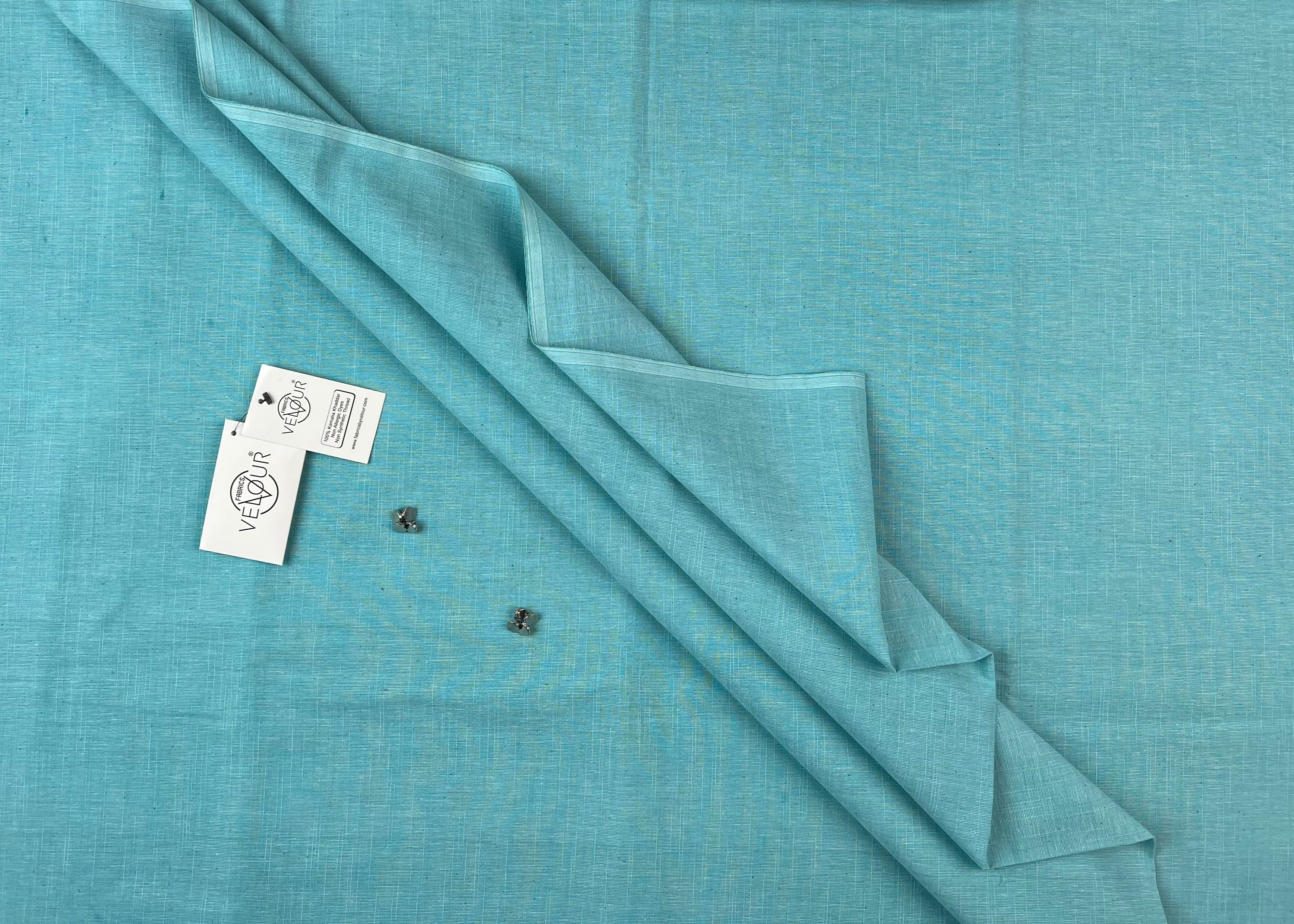 SLUB WINTER KHADDAR- TURQUOISE BLUE