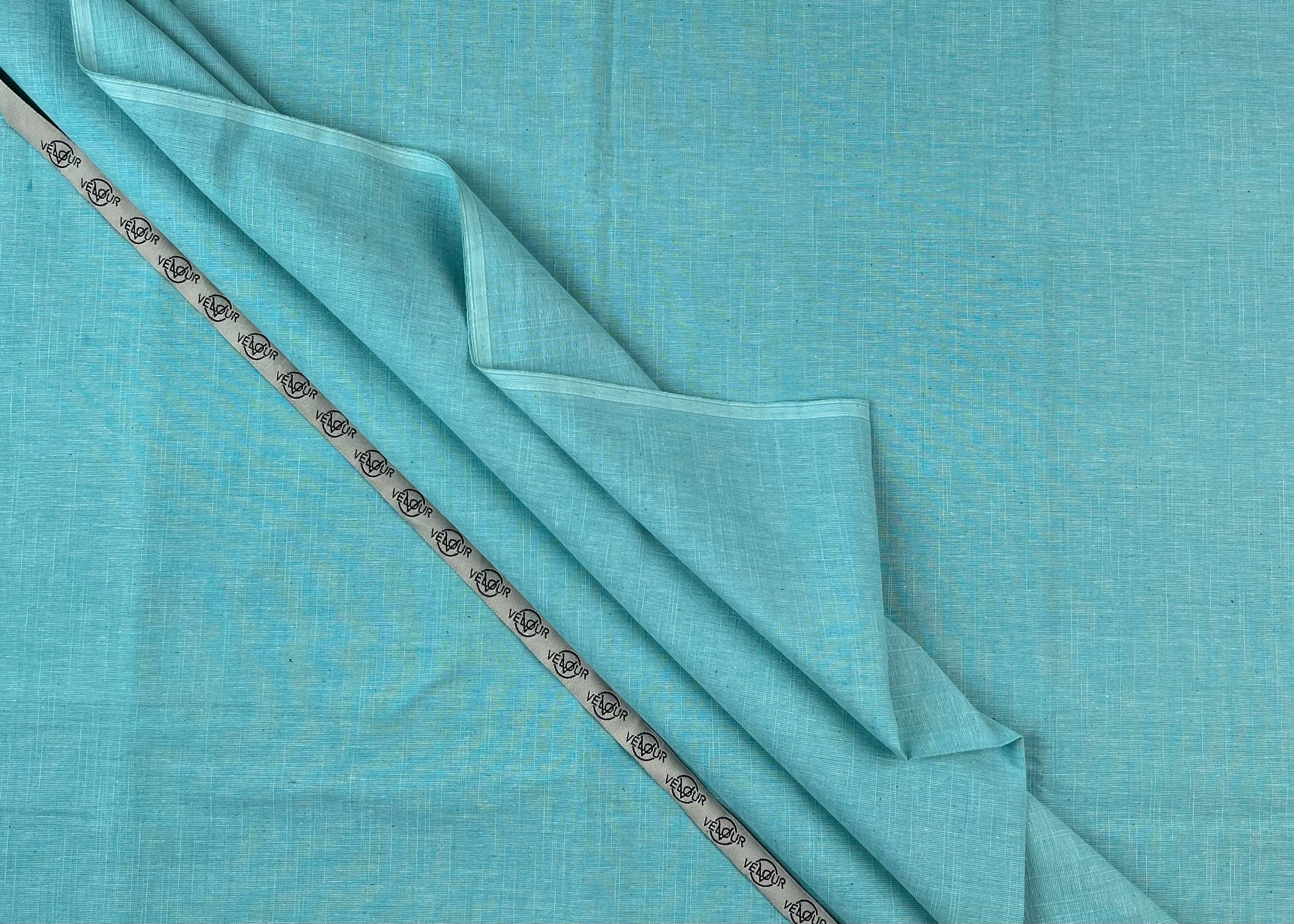 SLUB WINTER KHADDAR- TURQUOISE BLUE