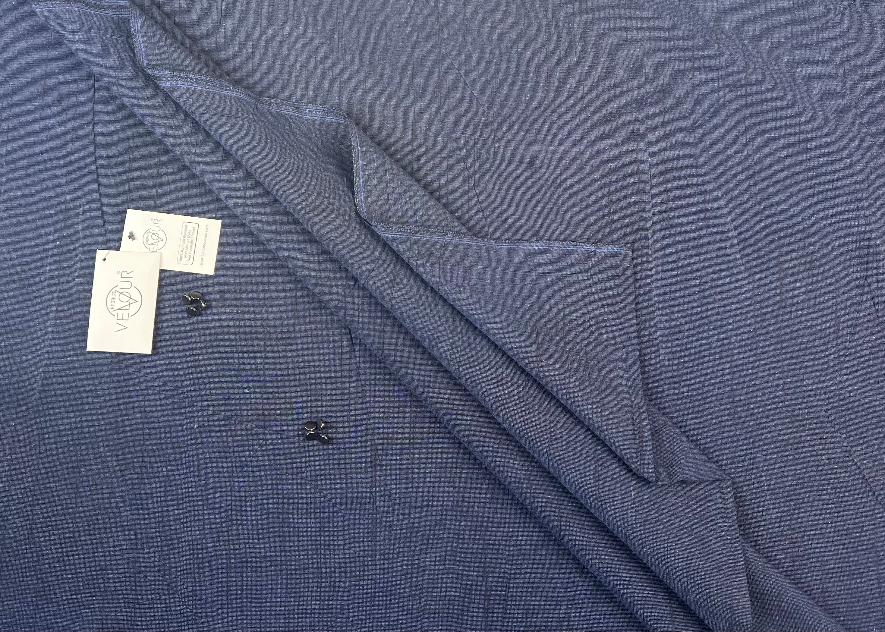 SLUB WINTER KHADDAR- DENIM BLUE