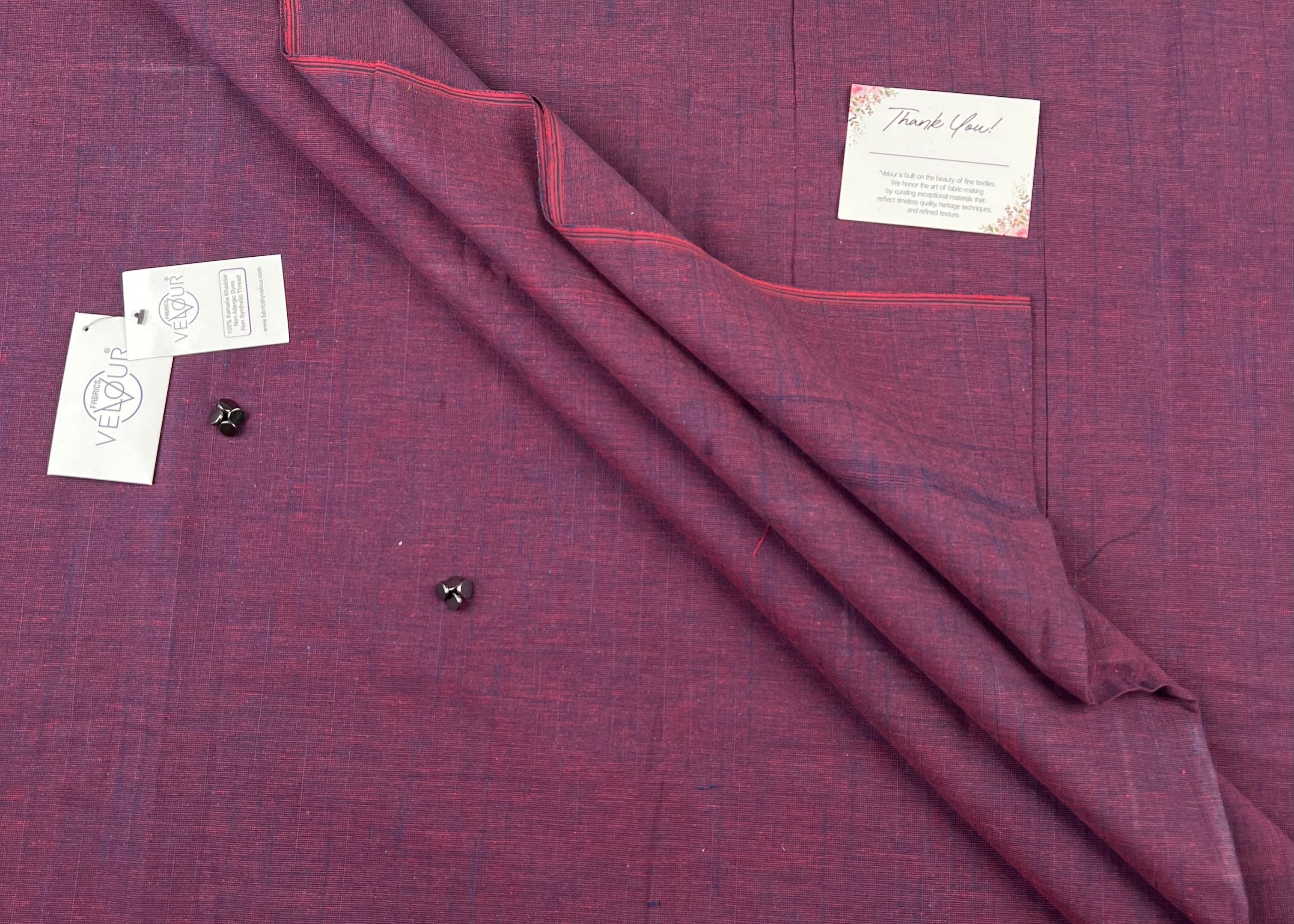 SLUB WINTER KHADDAR- RED WINE