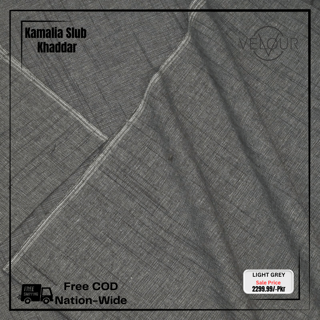 SLUB WINTER KAMALIA KHADDAR- LIGHT GREY