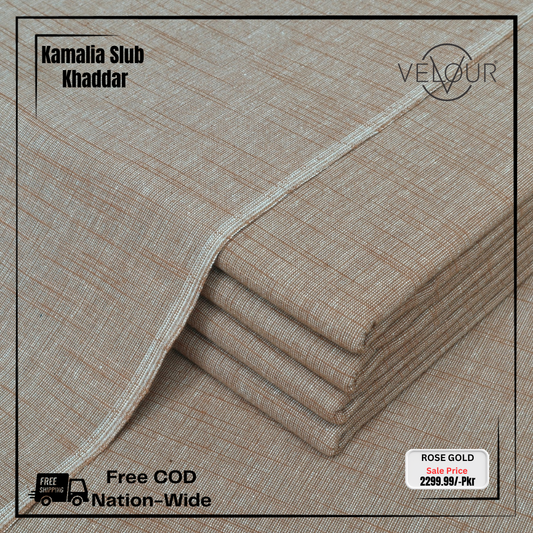 SLUB WINTER KAMALIA KHADDAR- ROSE GOLD