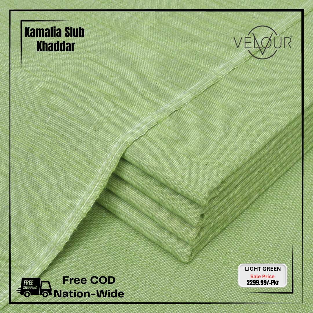 SLUB WINTER KAMALIA KHADDAR- LIGHT GREEN